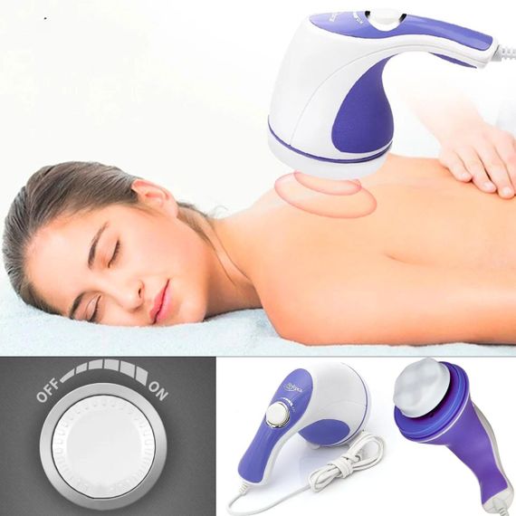 Масажер для тіла Relax&Tone з насадками / Антицелюлітний вібромасажер / Ручний масажер для тіла, рук та ніг | Зображення 2