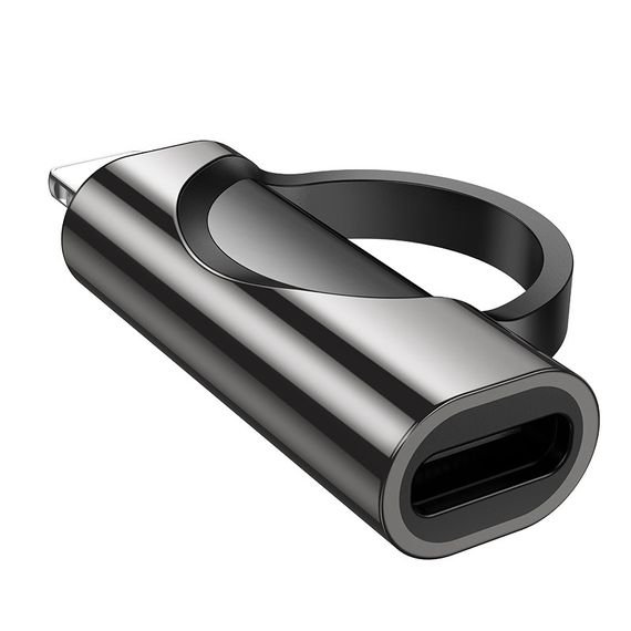 Переходник Hoco UA32B Lightning male to Type-C female display adapter Black | Зображення 3