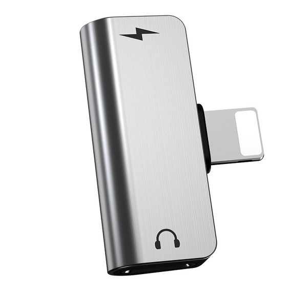 Перехідник Hoco LS24 Lightning to lightning audio/lightning Сталевий | Зображення 1