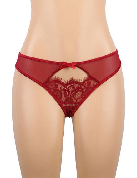 Сексуальні мереживні трусики Star Night з поясом і підв'язками для панчіх, червоний sexstyle | Зображення 5