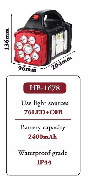 Кемпінг ліхтар Led-ліхтарик вуличний портативний 2400 mAh | Зображення 5