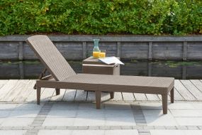 Шезлонг лежак раскладной пластиковый Keter (Кетер) Allibert Jaipur Sun lounger (17205843) Капучино