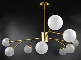 Люстра стельова на 9 лампочок 27067 Латунь 42-72х110х110 см.