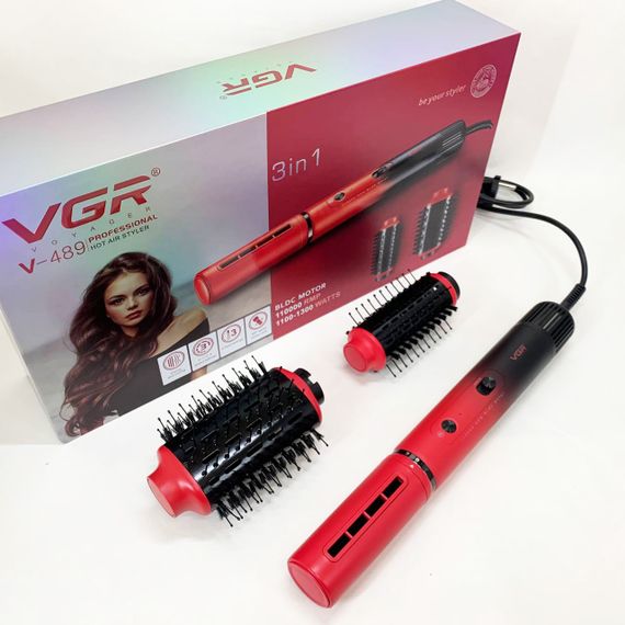 Электрический фен для волос с диффузором VGR V-489, Фены для сушки волос Фен-брашинг RI-60 | Зображення 7