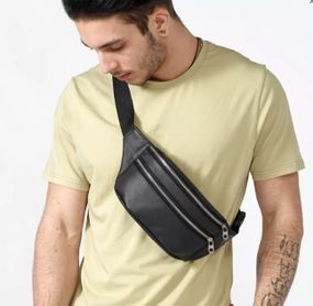 Чоловіча сумка бананка Sambag Tirso BTS чорний 31 × 12 × 5 см (81333001m)