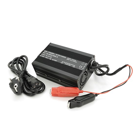 Зарядний пристрій для акумуляторів Li-ion 48V(54,6V),13S,5A, крокодили,135x90x50mm | Зображення 2