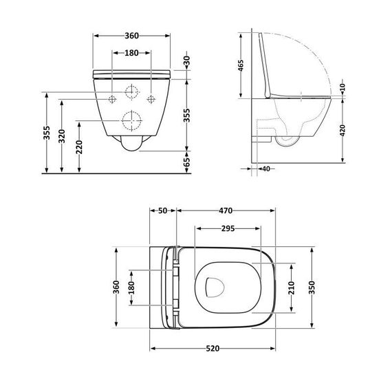 Унитаз подвесной Qtap Crow Rimless безободковый с седением Soft-close QT05335170W | Зображення 1
