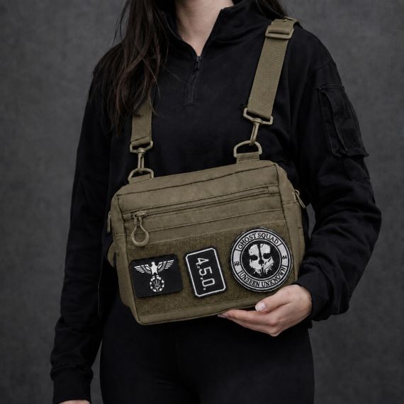 Чоловіча тактична сумка EDC Cordura 600D, сумка для патчів 25×20×5,5 см хакі MI-49 | Зображення 4