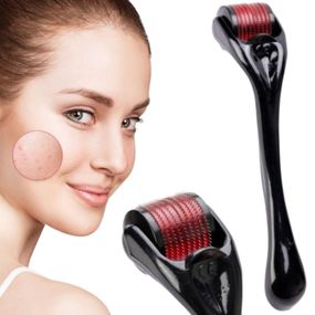 Мезороллер для кожи лица на 540 иголок, DERMA ROLLER / Массажер омолаживающий для лица