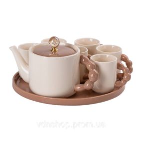 Чайный сервиз на 6 персон с фарфоровой подставкой HP-15-24
