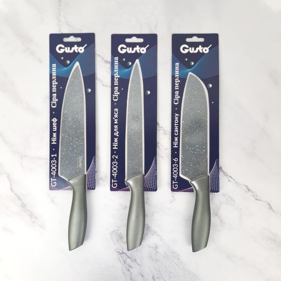 Ніж сантоку GT-4003-6 Сіра перлина 17.7 см GUSTO | Зображення 1