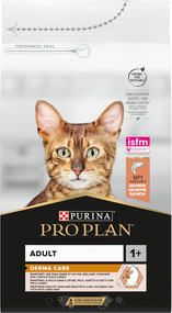 Сухий корм PRO PLAN Adult 1+ Derma Care для підтримки здоров'я шкіри та шерсті у дорослих котів, лосось 1.5кг