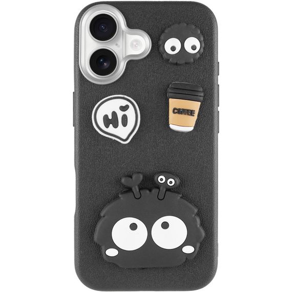 Чохол TPU Leather Toys для Apple iPhone 16 (6.1") Monster / Black | Зображення 1