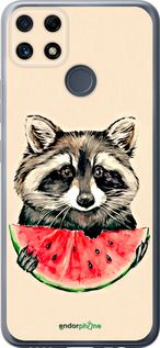 Чохол на Realme C25 Єнотик з кавуном "4605u-3613-2448"