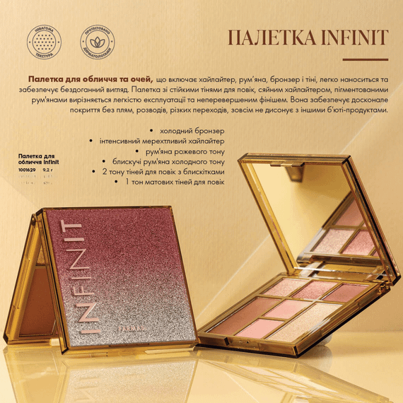 Палетка тіней для обличчя Infinit Farmasi 9,2 г | Зображення 7