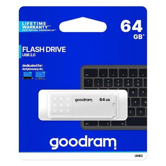 Flash Drive Goodram UME2 64 GB (UME2-0640W0R11) White | Зображення 2