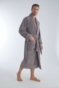 Чоловічий велюровий халат Nusa 1330 сірий 4XL
