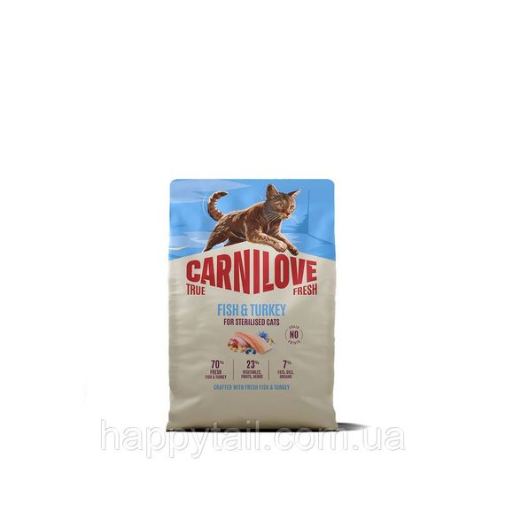 Беззерновий сухий корм Carnilove True Fresh для стерилізованих котів риба та індичка 2 кг (арт. 173764)