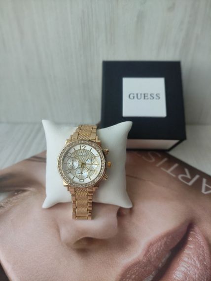Женские наручные часы Guess со стразами gold | Зображення 2