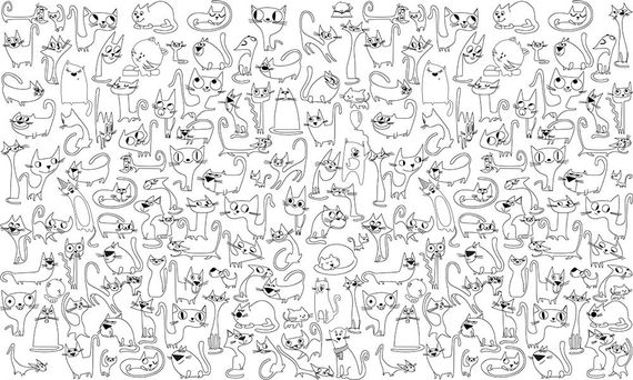 Обои-раскраски Коты 60*100 C-100013