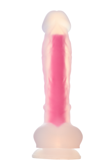 Фалоімітатор Dream Toys, що світиться RADIANT SOFT SILICONE GLOW IN THE DARK DILDO LARGE PINK | Зображення 1