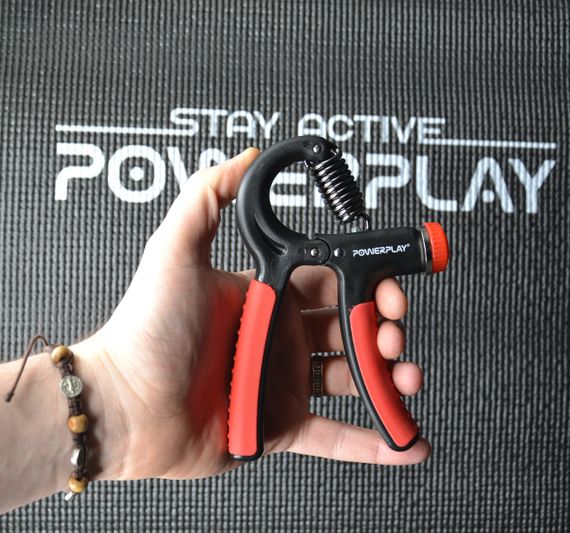 Еспандер кистьовий PowerPlay PP-4323 з регульованим навантаженням 10-40 кг. Strength Grip Чорно-червоний | Зображення 7