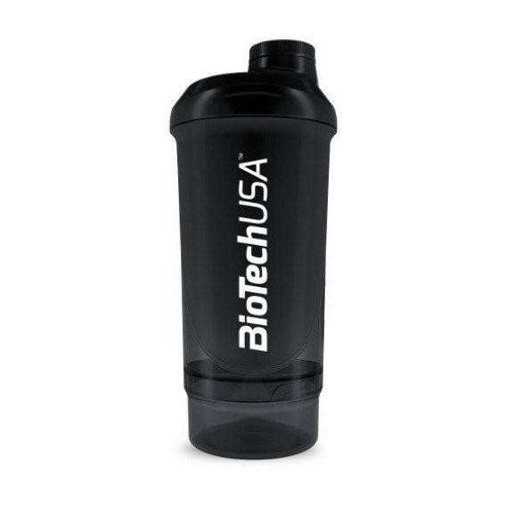 Шейкер BioTechUSA Wave+ Compact shaker 500ml /+150ml container/ Panther Black