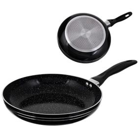 Сковорода 22 см чорний мармур UNIQUE UN-5153 | Антипригарна сковорода Мармурова сковорода