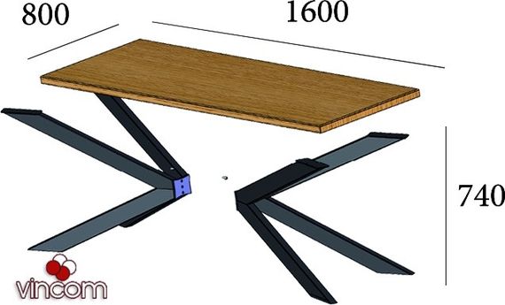 Стол обеденный Metall-Design Икс 7501600800 | Зображення 4