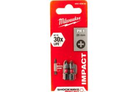 Біта SHOCKWAVE (2 шт.; PH1; 25 мм) Milwaukee 4932430850