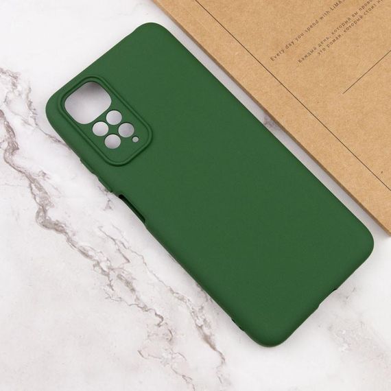 Чохол TPU GETMAN Liquid Silk Full Camera для Xiaomi Redmi Note 11 (Global) / Note 11S Зелений / Dark green | Зображення 3