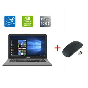 Ігровий ноутбук Asus VivoBook N705F / 17.3" (1920x1080) IPS / Intel Core i7-8565U (4 (8) ядра по 1.8 - 4.6 GHz) / 16 GB DDR4 / 1000 GB SSD + 256 GB SSD / Geforce GTX 1050, 4 GB  / WebCam / TouchID / Windows 10 б/в + Подарунок Бездротова миша USB