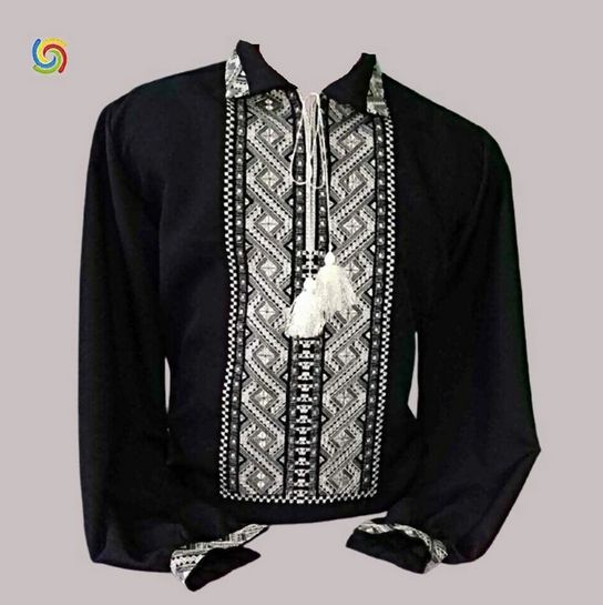 Рубашка Украинская вышиванка 333389 цвет чёрный размер L/XL