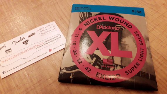 Струни D'Addario струни для електрогітари електрогітарі Daddario Nickel Wound 9-42