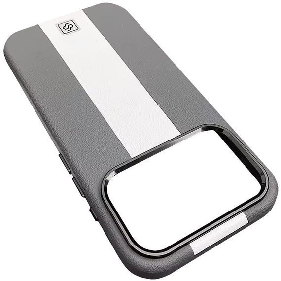 Шкіряний чохол Rally with MagSafe для Apple iPhone 17 Pro (6.3") Grey / White | Зображення 1