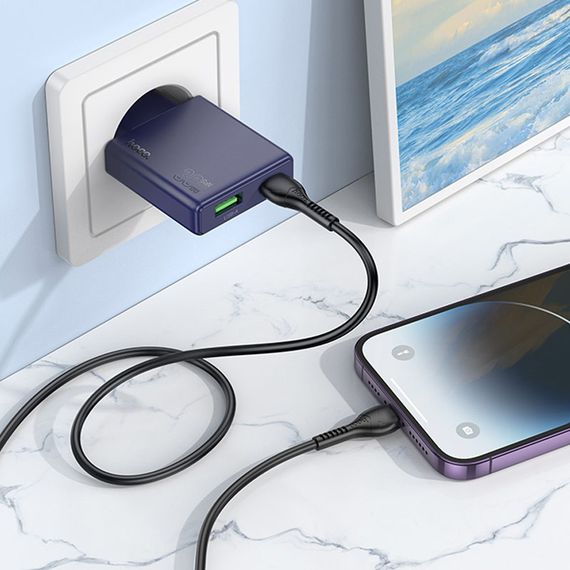 СЗУ Hoco N45 Biscuit PD30W+QC3.0 + Type-C to Lightning | Зображення 5