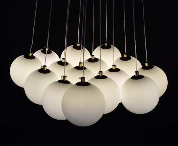 Люстра підвісна на 15 лампочок 27836 Латунь 35-110х52х52 см. | Зображення 5