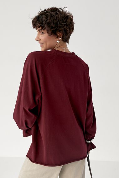 Однотонний вільний лонг - бордо цвет, ONE SIZE (є розміри) | Зображення 1