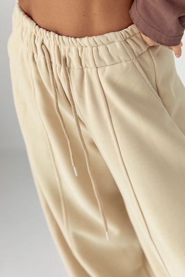 Жіночі теплі спортивні штани - бежевий цвет, XL (є розміри) | Зображення 3