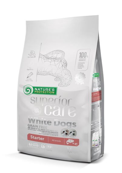 Nature's Protection Superior Care White Dogs Grain Free Starter All Breeds Сухий корм для цуценят з білою шерстю 1.5 кг