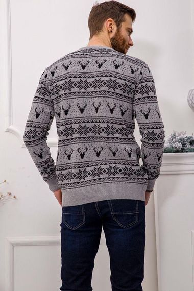 Свитер мужской  цвет серо-черный 161R706 | Зображення 3
