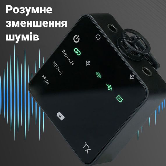 Беспроводная радиосистема с петличным микрофоном для камеры и смартфона Savetek GS-P19, радиочастотный микрофон 2.4 ГГц | Зображення 7