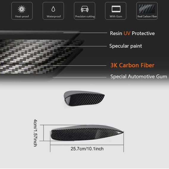 Накладки на передній бампер (для C63 AMG 2015-2019, Карбон) для Mercedes C-сlass W205 рр | Зображення 5