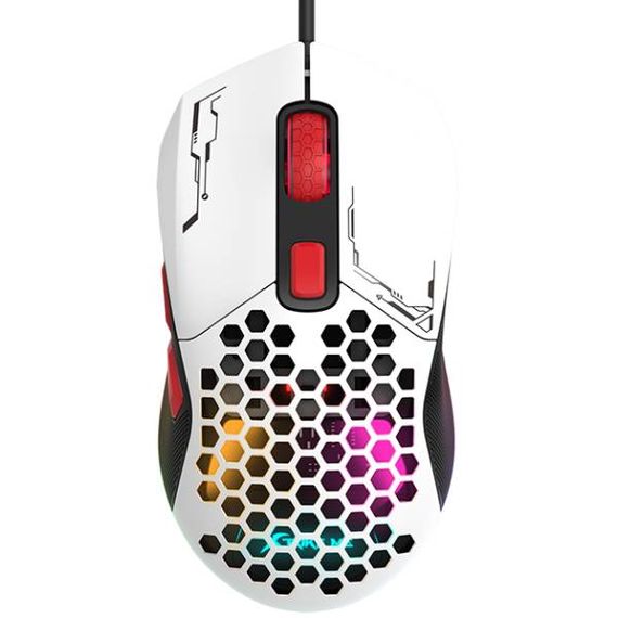 Мишка XTRIKE ME GM-316, ігрова, 7200dpi., 6кн., 13 режимів RGB, 2 панелі, біла | Зображення 4