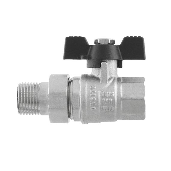 Кран кульовий з американкою Raftec BLACK PN15 ВЗ 1/2" метелик DRBS1 | Зображення 6