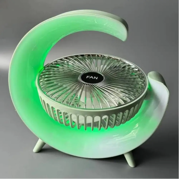 Бездротовий акумуляторний вентилятор маленький із підсвіткою, настільний акумуляторний нічник від USB з обдувом | Зображення 6