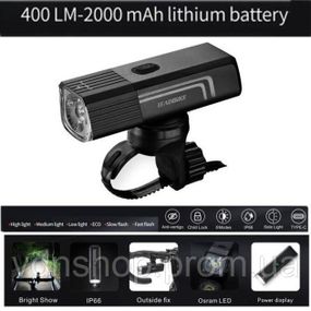 Ліхтар для велосипеда з водозахистом і акумулятором Leadbike, Велофара із зарядкою від usb IJ-78