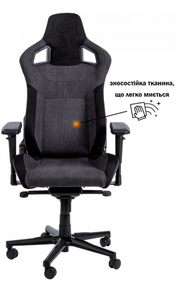 Кресло геймерское GT RACER X-8005 Dark GrayBlack Suede | Зображення 1