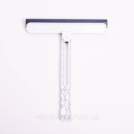 Скребок для миття скла складний з абразивною губкою та гумовим лезом для вікон дзеркал душу Блакитний HP-35015-27BL | Зображення 1