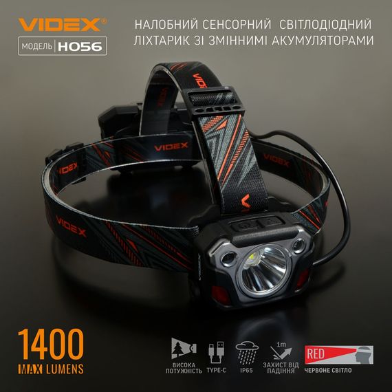 Налобний ліхтар Videx 270Lm 5000K до 53 м дальність світла, з датчиком руху та фокусованим променем (VLF-H045Z) | Зображення 1